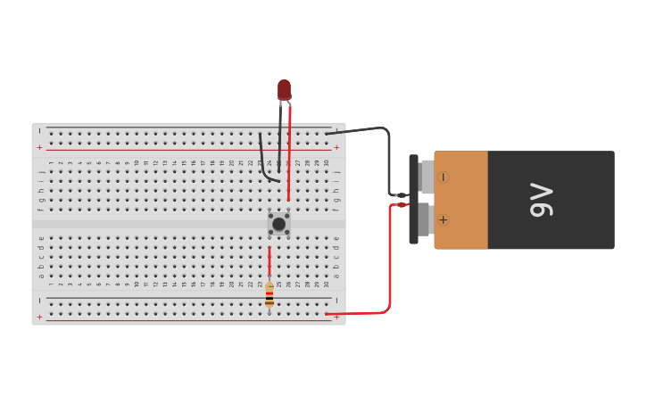 Circuit design push button - Tinkercad