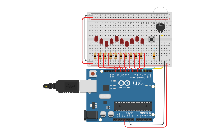 Circuit design Arduino Arcade - Tinkercad