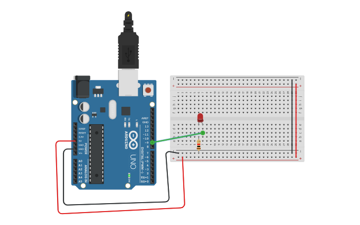 Circuit design Blinking LED - Tinkercad