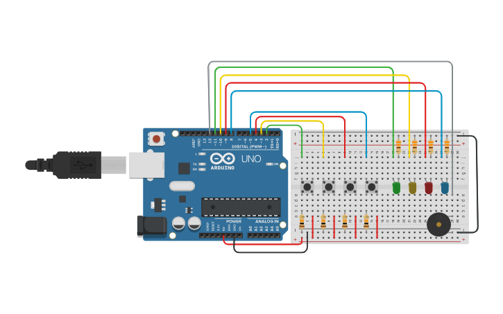 Circuit design TP1_Produire un son_défi1 correction - Tinkercad