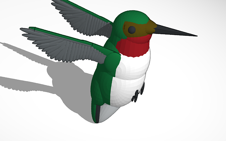 3D design Ruby-throated hummingbird - Tinkercad