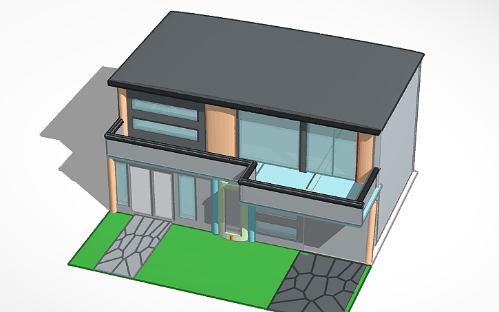 Modern Tinker 3D design modern house - Tinkercad