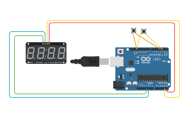 Circuit design Digital Clock - Tinkercad