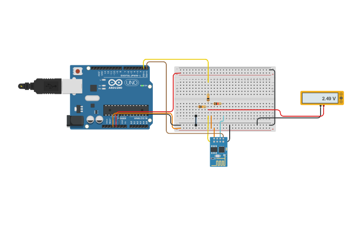 Circuit design ESP8266 with Arduino Uno - Tinkercad