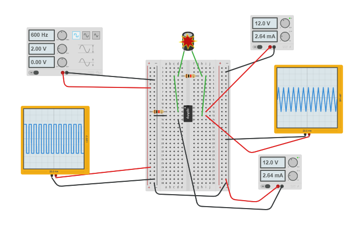 Circuit design low pass filter - Tinkercad