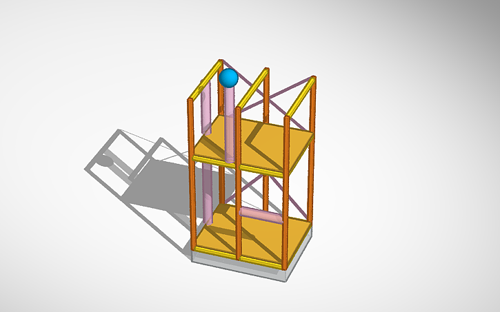 3D design wooden storage rack - Tinkercad
