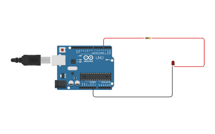 Circuit design Blinking LED - Tinkercad