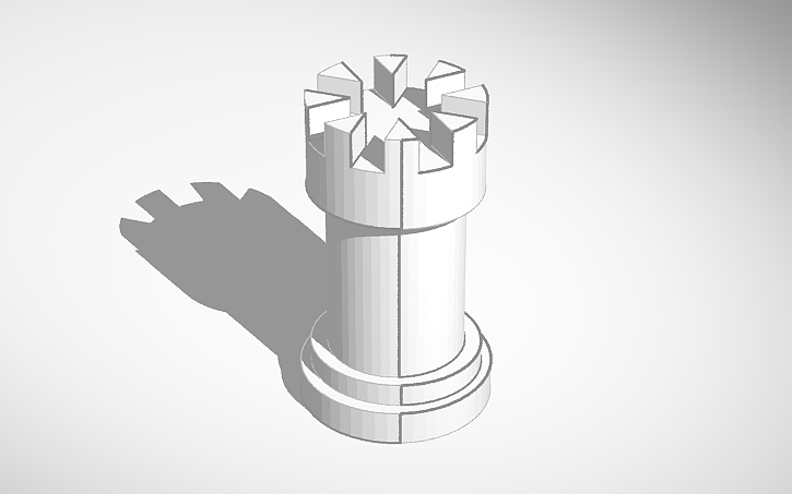 3D design chess rook - Tinkercad