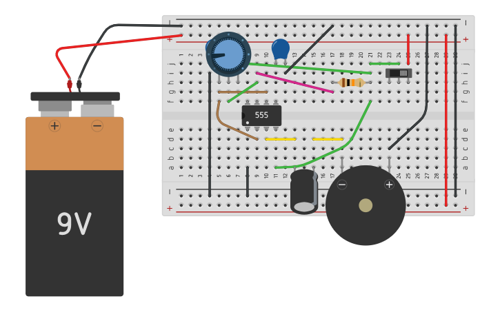 Circuit design 555 Timer with POT - Tinkercad