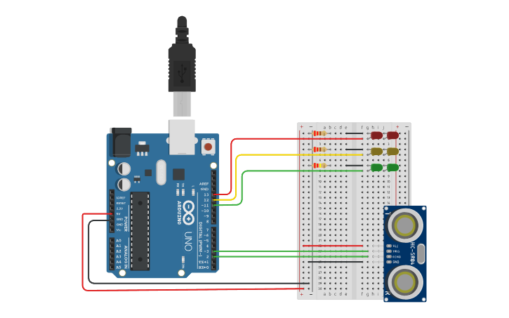 Circuit design AUTOMATIC GATE CONTROL SYSTEM - Tinkercad