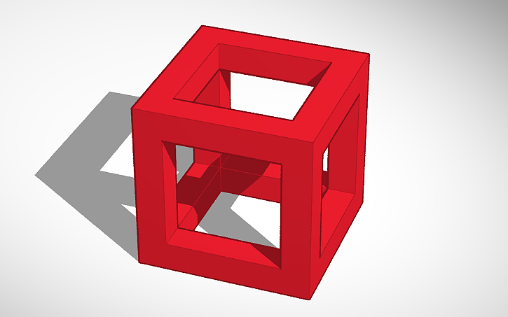 3D design 120mm open cube for test prints - Tinkercad