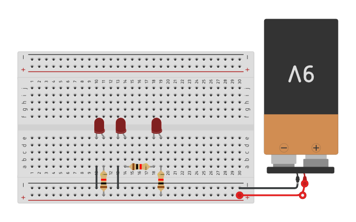 Circuit design Parallel and Series Circuit - Tinkercad
