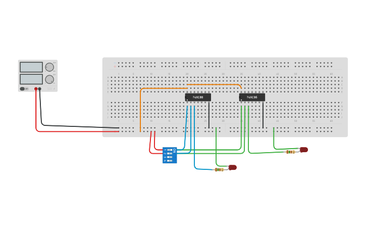 Circuit design HALf adder - Tinkercad