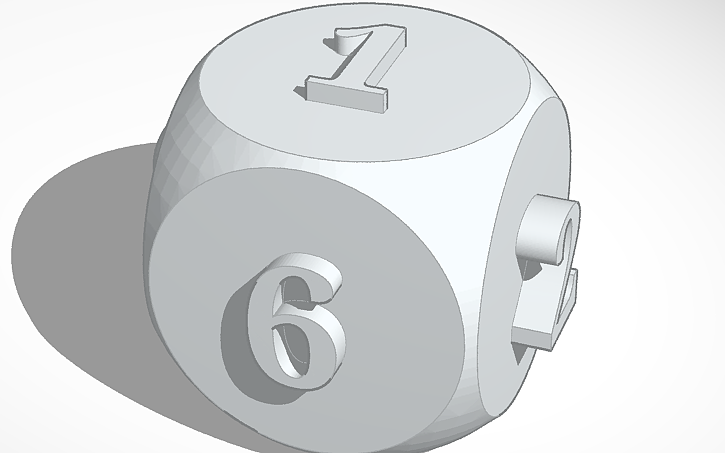 3D design Dice with numbers - Tinkercad