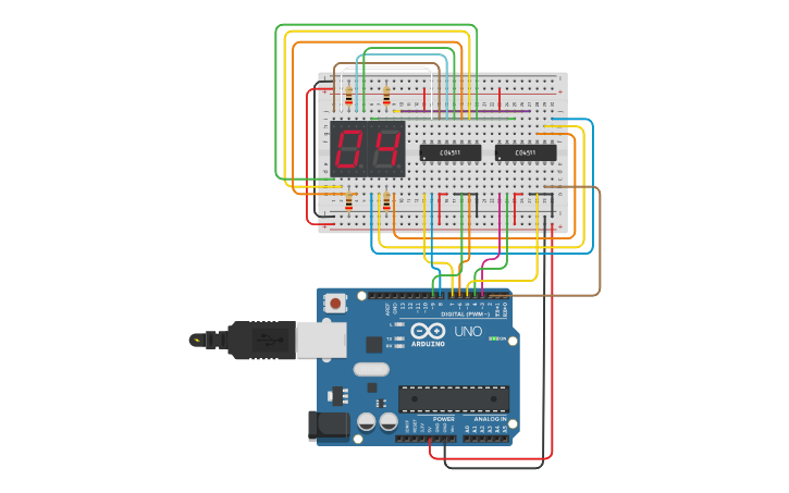 Circuit design Arduino Display Counter - Tinkercad