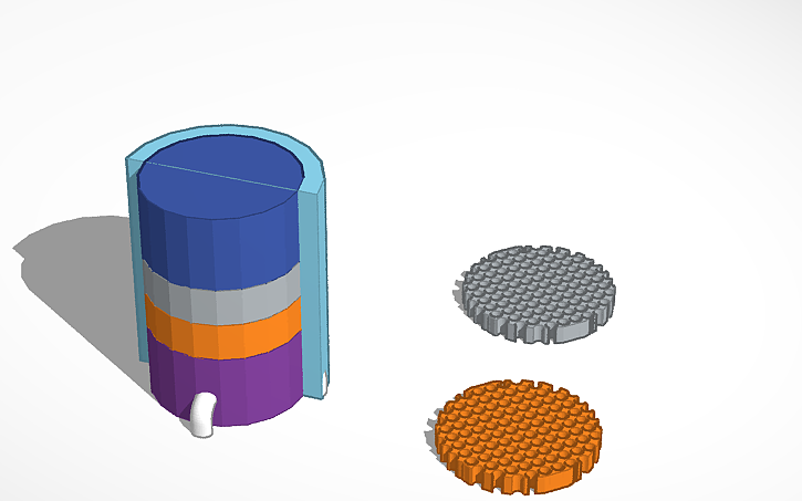 3D design filter system 1 - Tinkercad