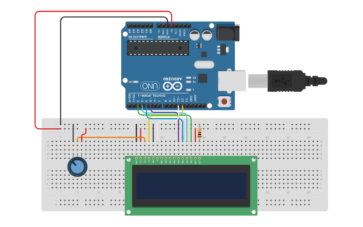 Circuit design lcd screen - Tinkercad