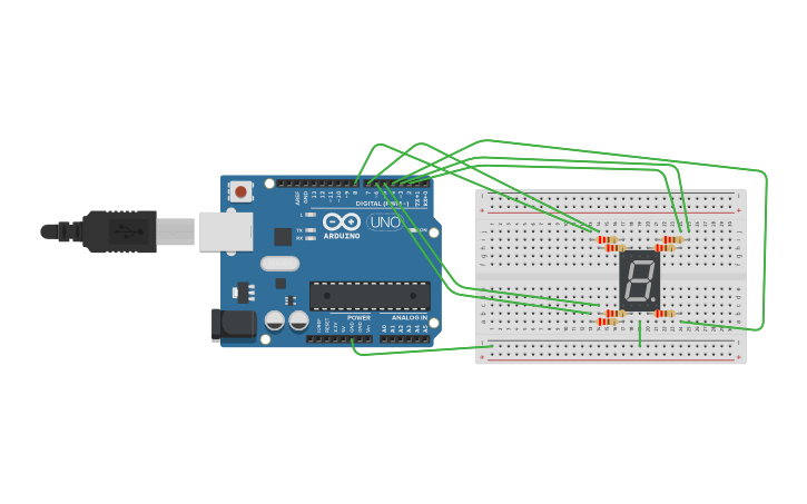 Circuit design Arduino Counter - Tinkercad