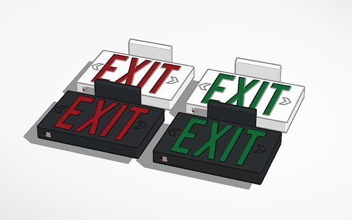 3D design Modern LED Exit Signs - Tinkercad