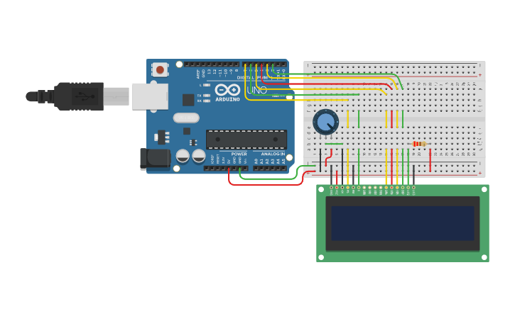 Circuit design Circuito sensor de temperatura con display LCD - Tinkercad