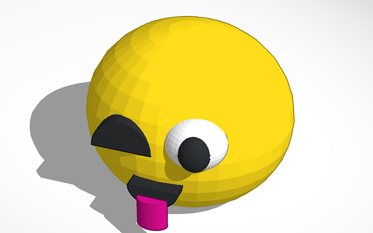 3D design winky face - Tinkercad