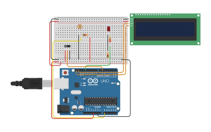 Circuit design Light sensor - Tinkercad
