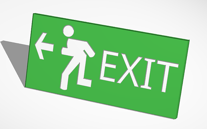 3D design EXIT Sign - Tinkercad
