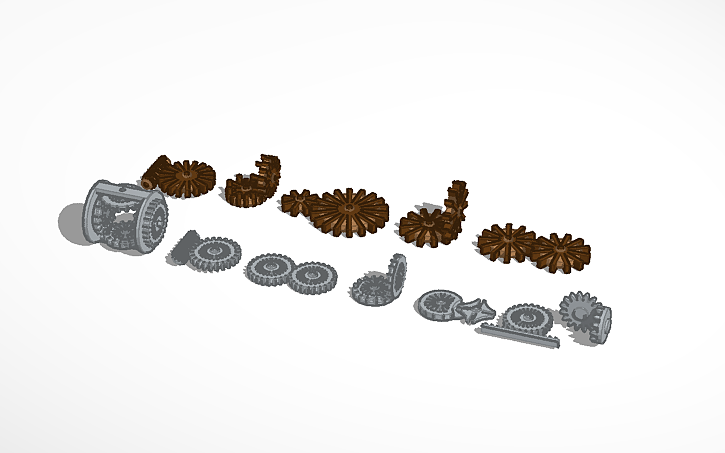 Cad Rendered 3 Cogs 3D design Cogs (not tested) - Tinkercad