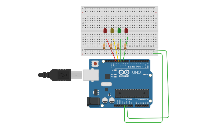 Circuit design LED Blinking - Tinkercad