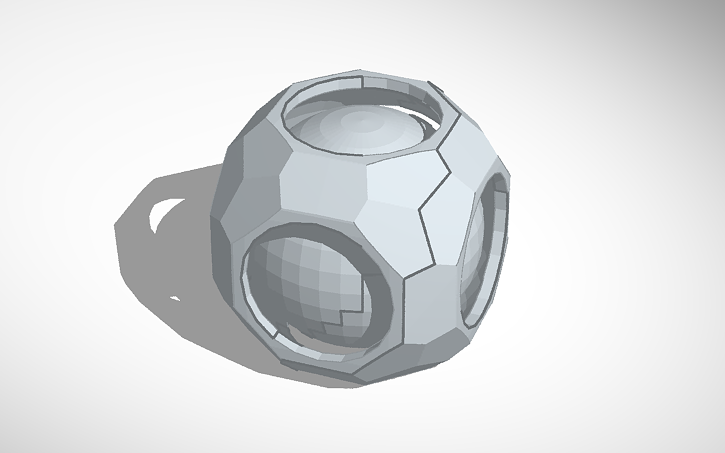 3D design Faceted rounded cube sphere - Tinkercad