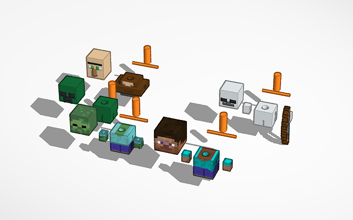 3D design minis de minecraft articulados - Tinkercad
