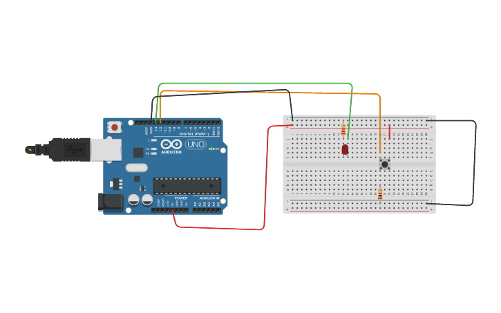 Circuit design Actividad - Pull up - Tinkercad
