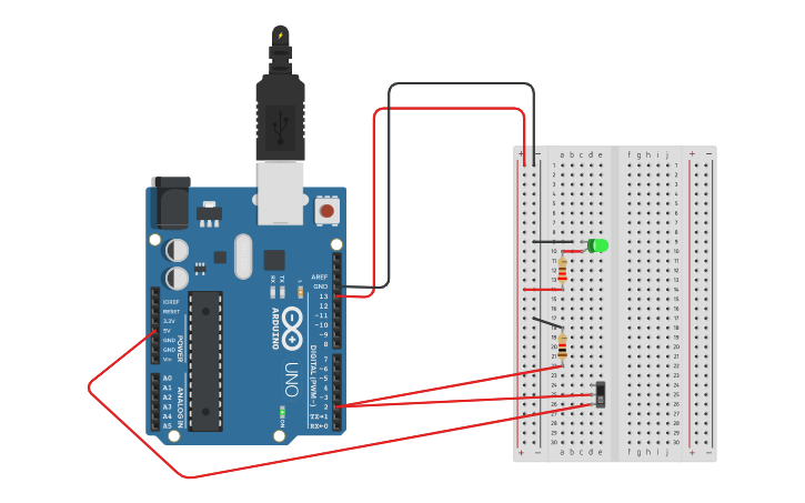 Circuit design ON AND OFF WITH BUTTON - Tinkercad
