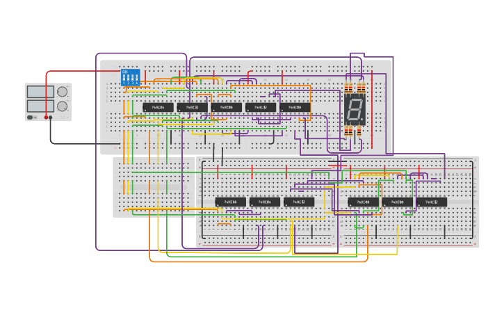 Circuit design Odd and Even in 7-Segment Display - Tinkercad