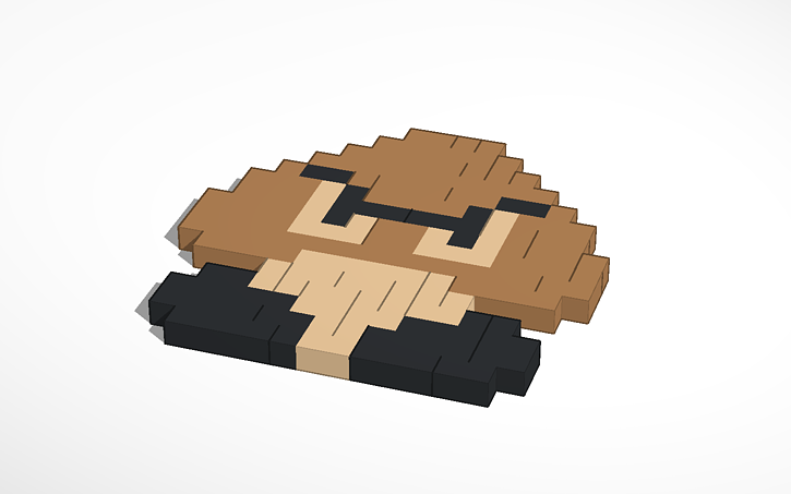 3D design 8-bit Goomba - Tinkercad