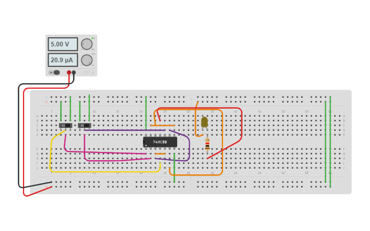 Circuit design X-OR USING NAND - Tinkercad