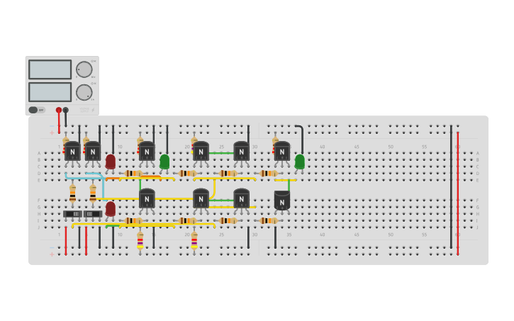 Circuit design Half Adder 2 - Tinkercad