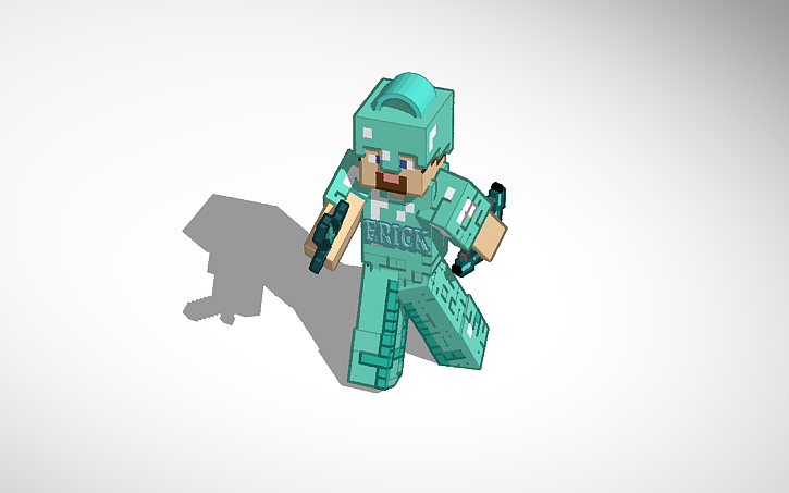 3D design Copy of LanderXXL in Minecraft with full diamond armour ...