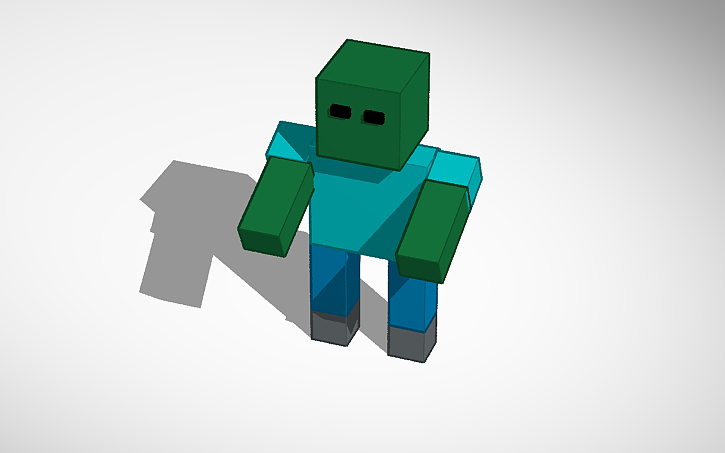 3D design Minecraft zombie - Tinkercad