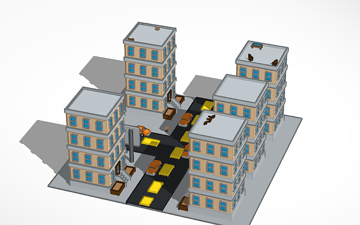3D design City Block - Tinkercad