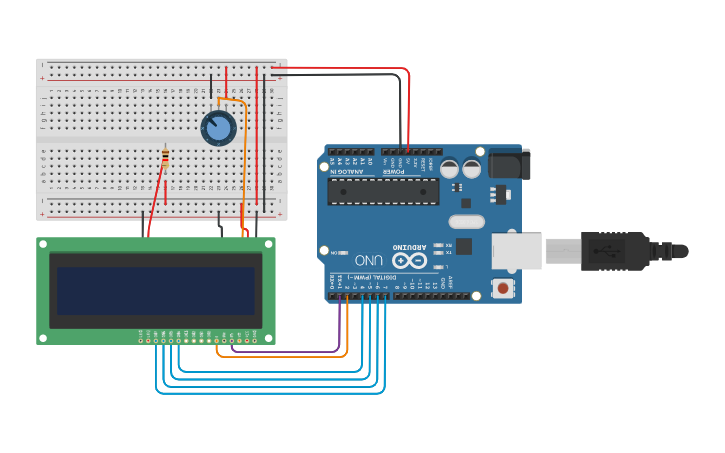 Circuit design ARDUINO LCD - Tinkercad