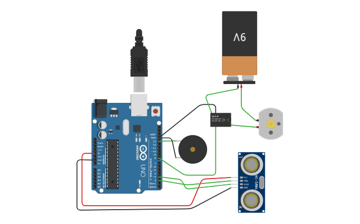 Circuit design PingSensor_4Pins - Tinkercad