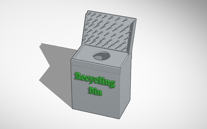 3D design recycle bin design - Tinkercad