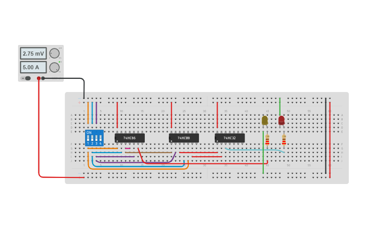 Circuit design full adder - Tinkercad