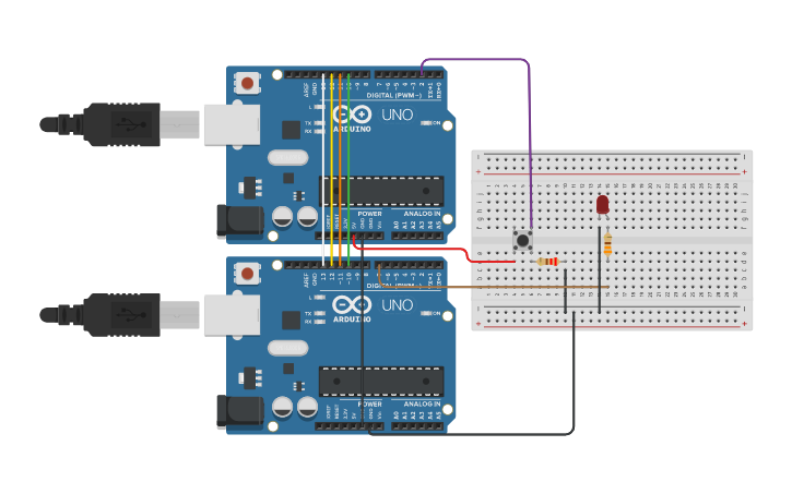 Circuit design Comunicacion SPI - Tinkercad