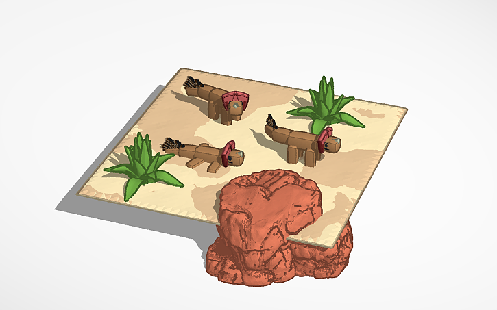 3D design blocky protoceratops - Tinkercad
