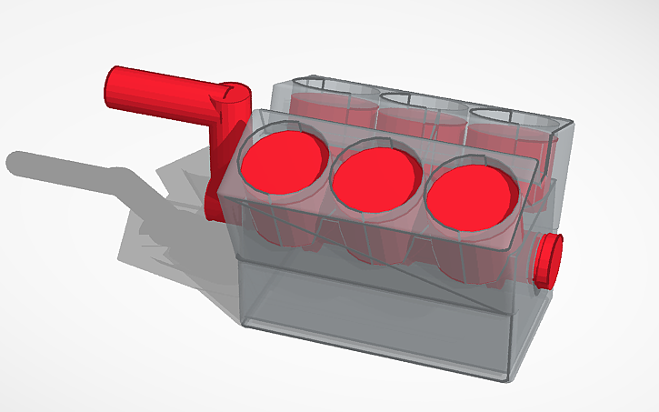 Mini Engine Fidget 3D design Simple Fidget 6 piston engine - Tinkercad