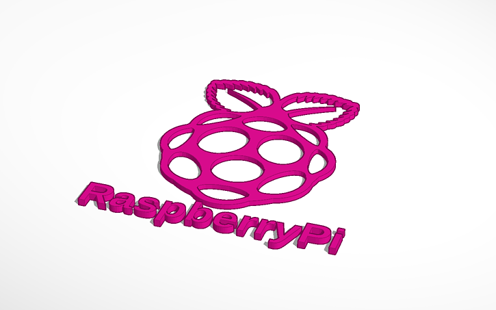 Technology Logo Raspberry 3D design Raspberry Pi logo - Tinkercad