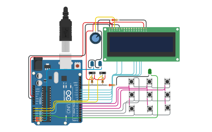Circuit design 36 functions from 3 x 3 button matrix using 2 x shift ...