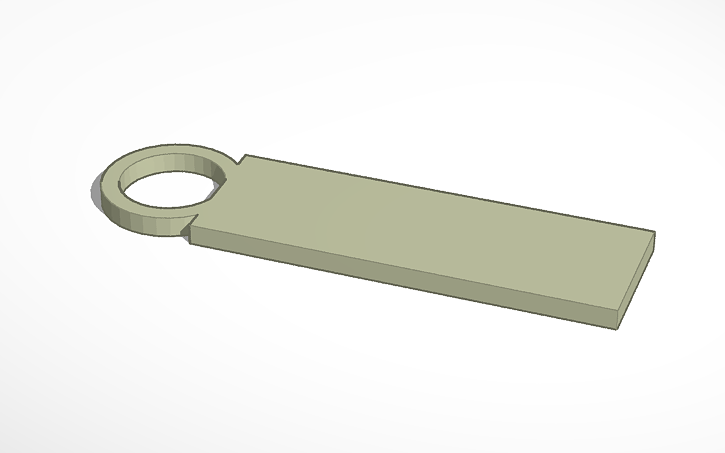 3D design Keychain template - Tinkercad